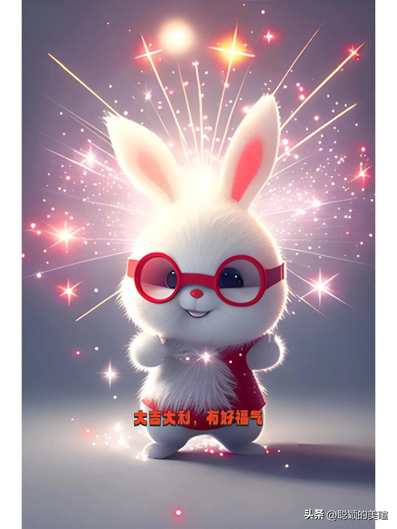 小兔子乖乖，把财门开开。福禄都进来，快乐又开怀。