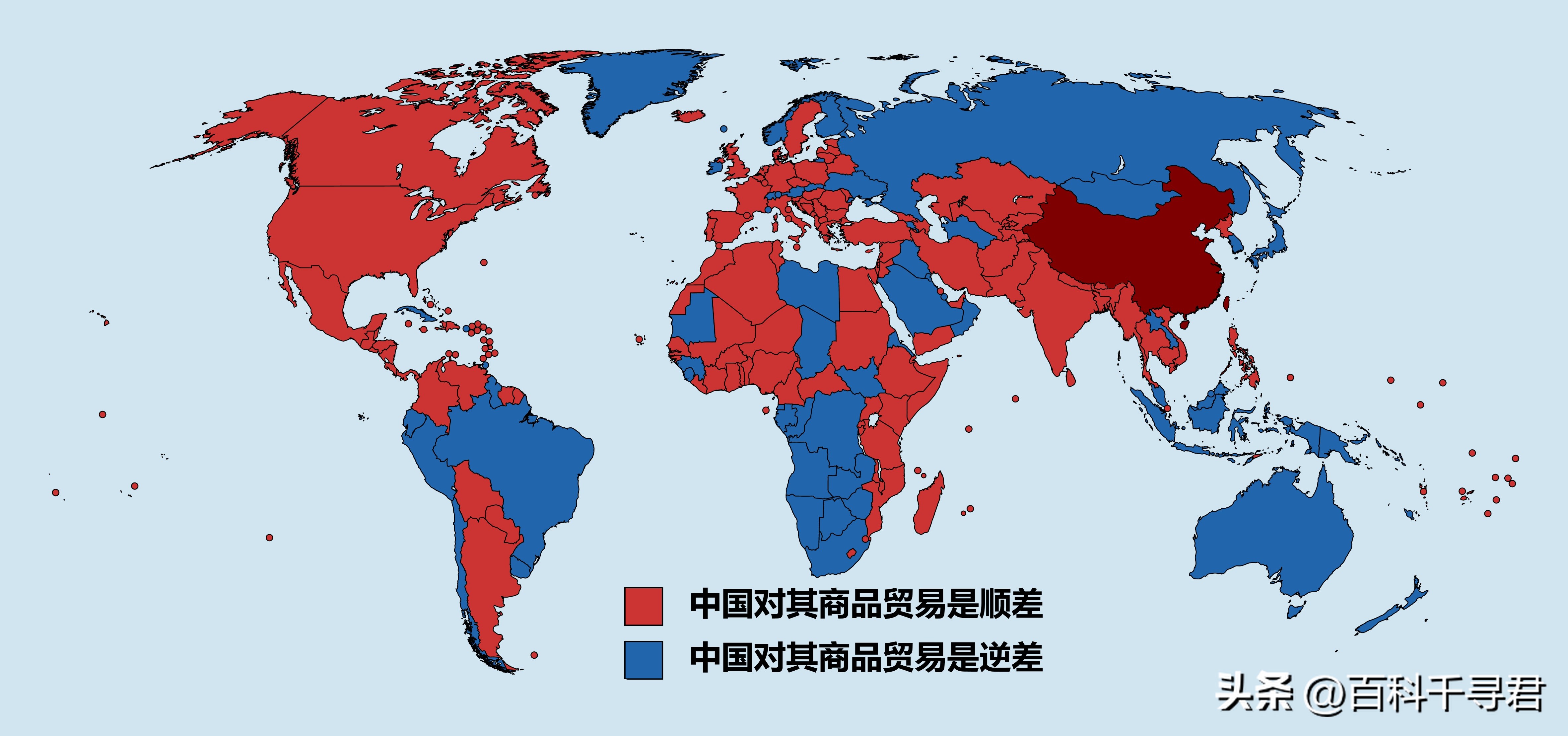 中国对各国商品贸易顺差和逆差是多少？对美国顺差4000多亿美元