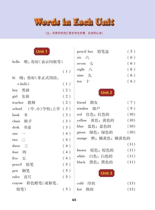 小学英语冀教版三年级上册单词表,小学英语冀教版三年级下册