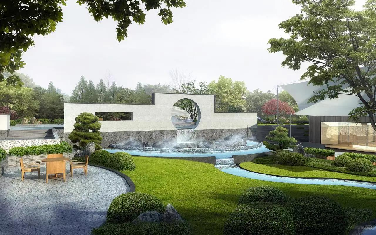 斜屋顶烧烤店设计效果图大全,露天花园火锅店设计效果图