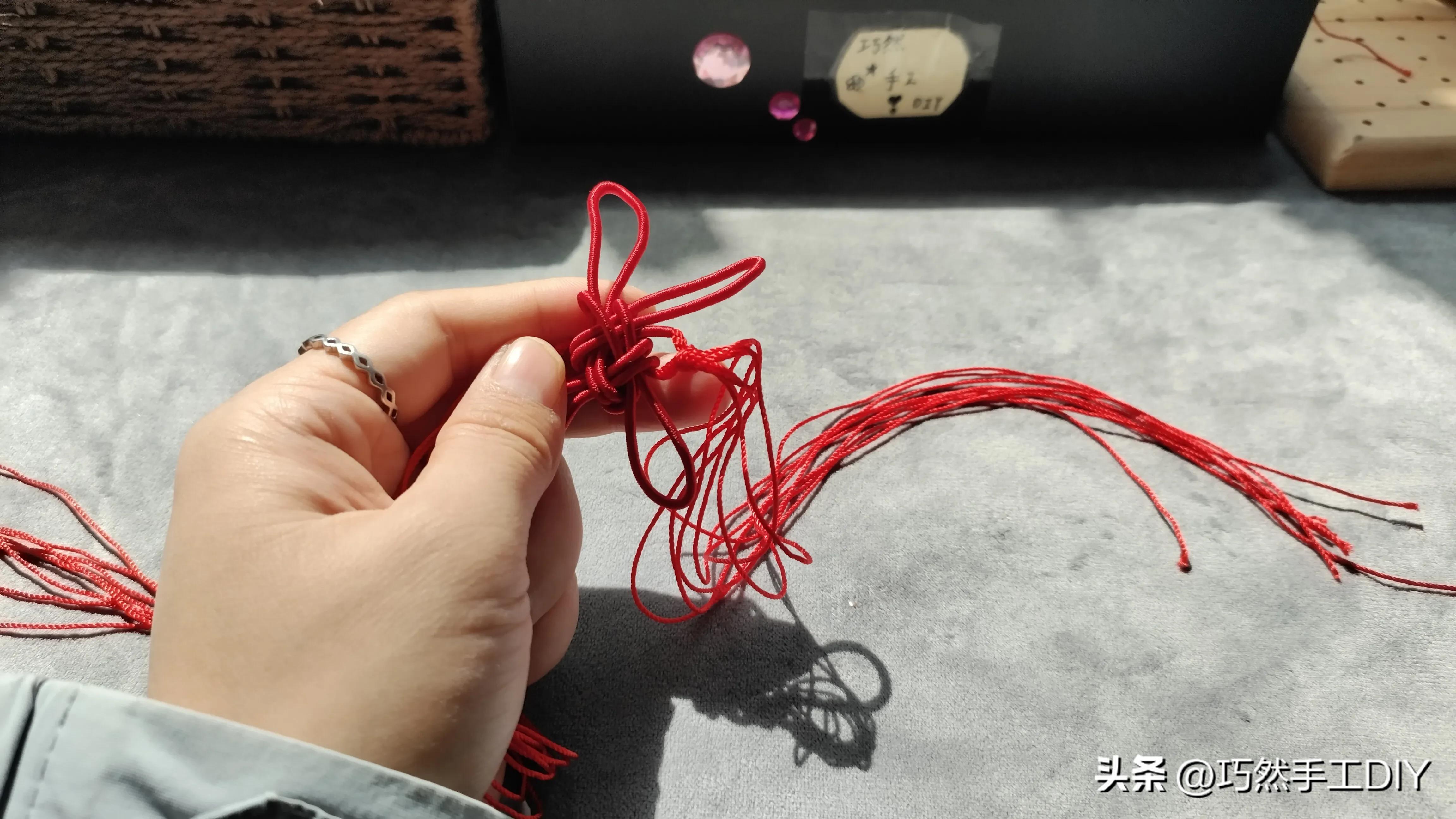 中国结吉祥结的编法教程,吉祥结和双线结编一起