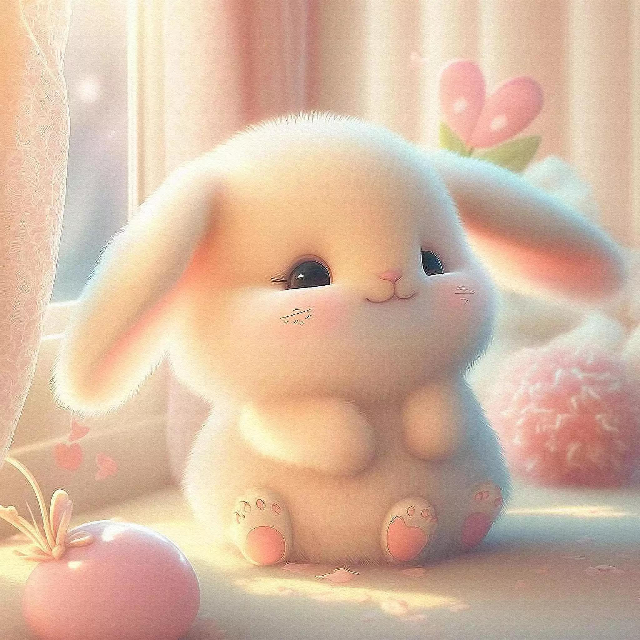 兔兔美美的照片,甜美可爱兔美美