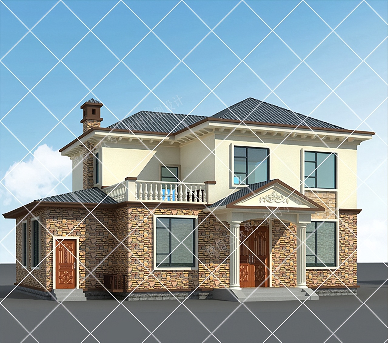 农村自建别墅带柴火灶设计,农村带堂屋柴火灶三层别墅实拍图