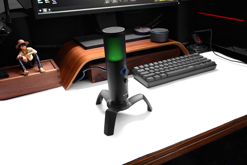 噬菌体外形，双指向模式，RGB背光，雷柏VS500电竞麦克风开箱