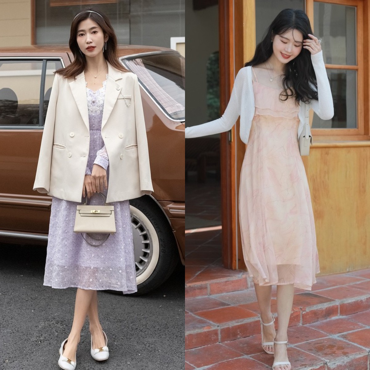 泡泡袖碎花连衣裙搭配帆布鞋,夏天小碎花连衣裙搭配什么鞋子穿