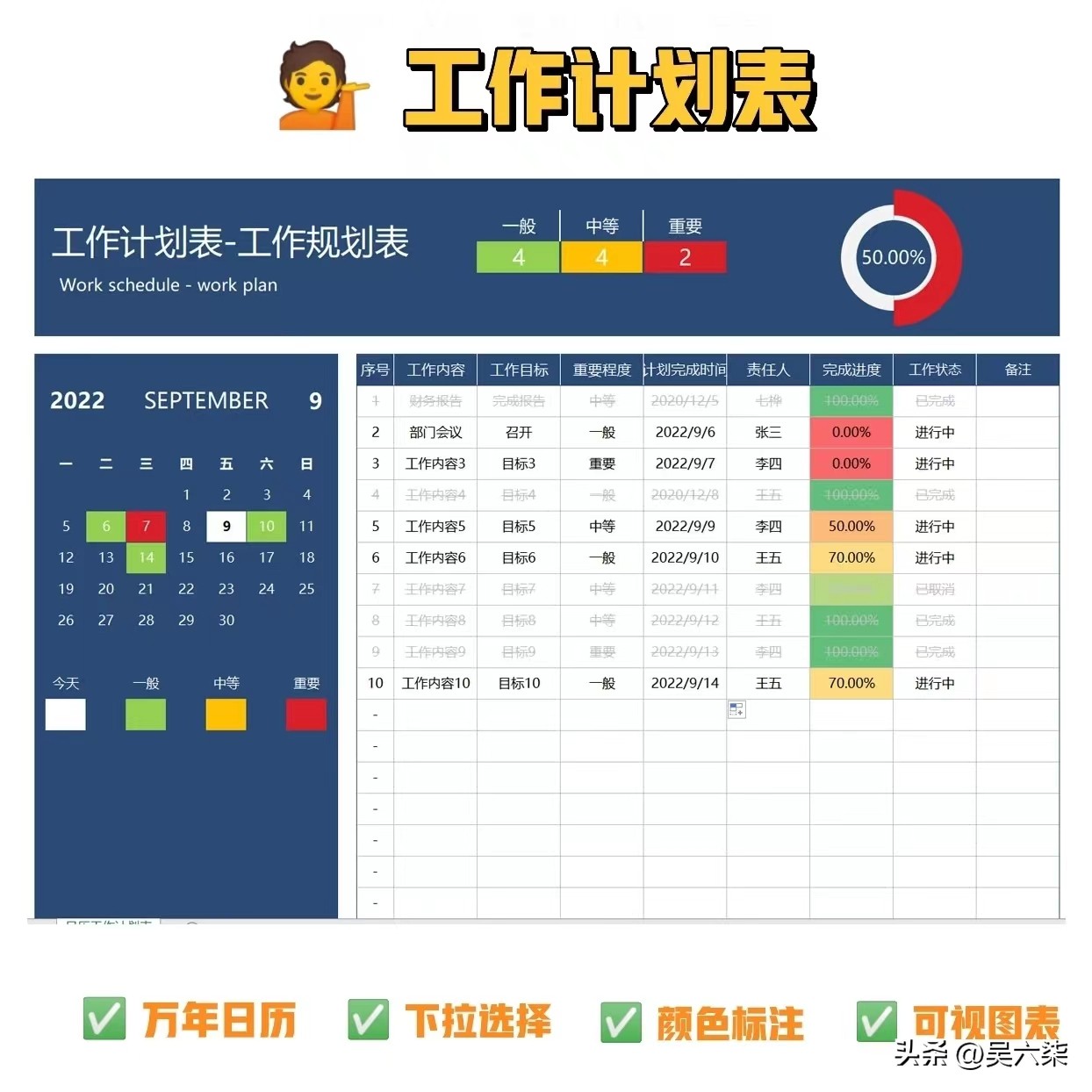 工作计划怎么写excel,工作计划表制作excel有项目名称