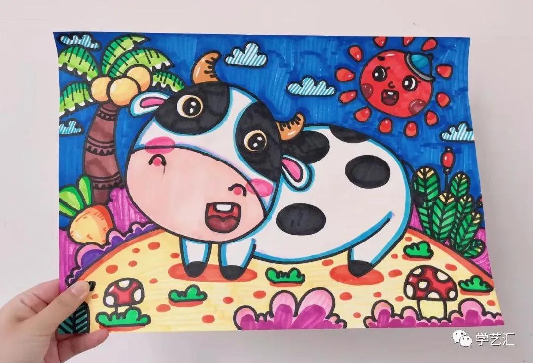 怎么画又漂亮又萌的儿童画,儿童画考级1-10级作品图片范画