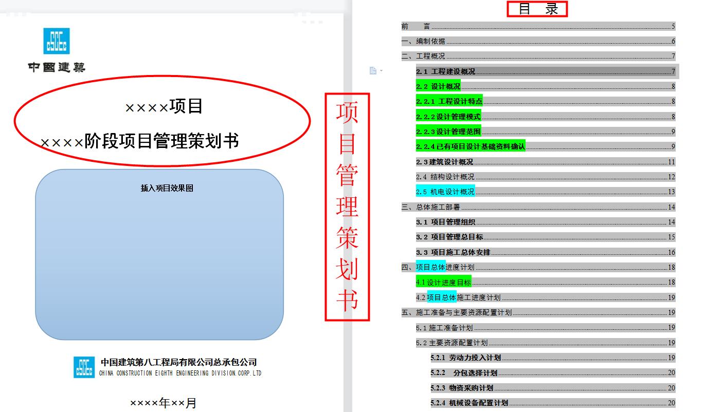 中建公司工程项目实施策划书,中建建筑工程项目商务策划书实例