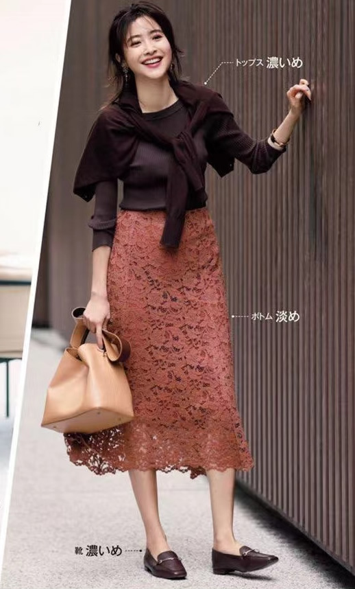 这些颜色穿在一起显白又高级,秋冬穿棕色系真的太显白了