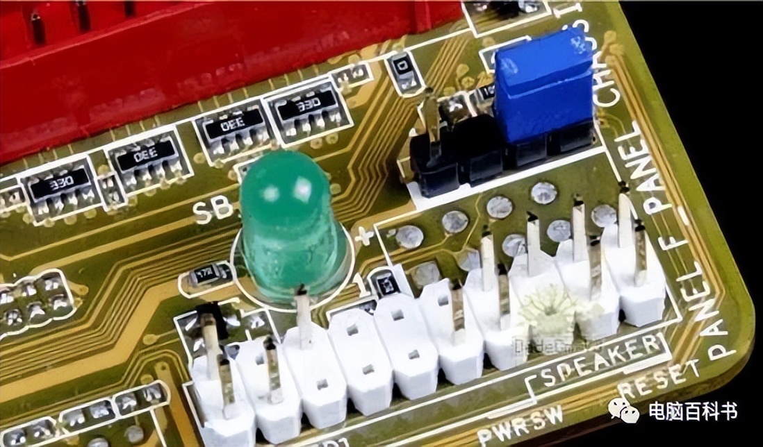 电脑主板开关接线方法图片,电脑主板电源开关怎么接线