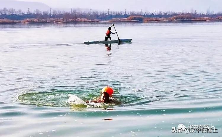 冬泳爱好者低温中畅游泳,冬泳爱好者激情畅游越冷越泳