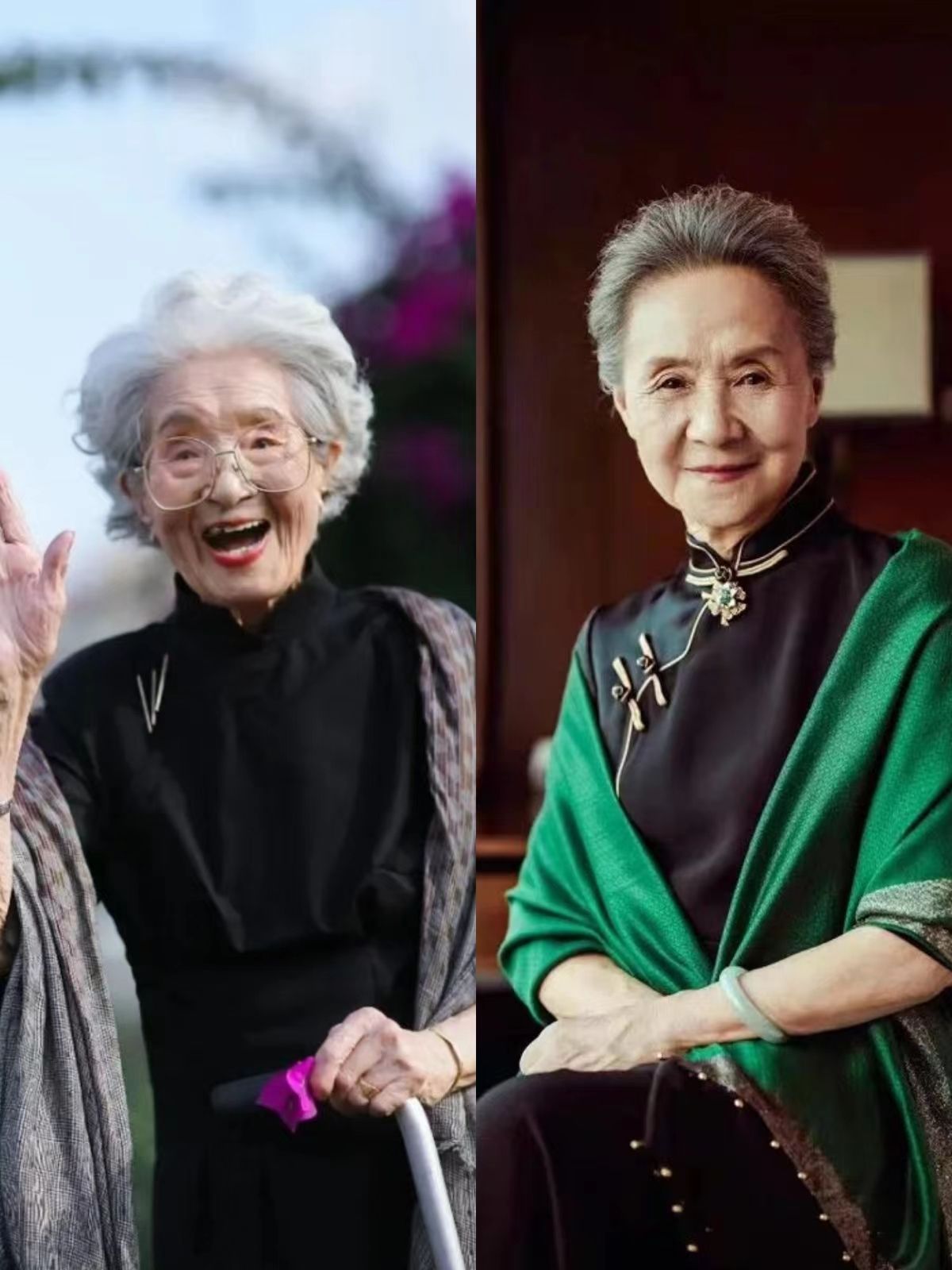 时尚奶奶告诉我们什么才是真的美,时尚百搭红色围巾