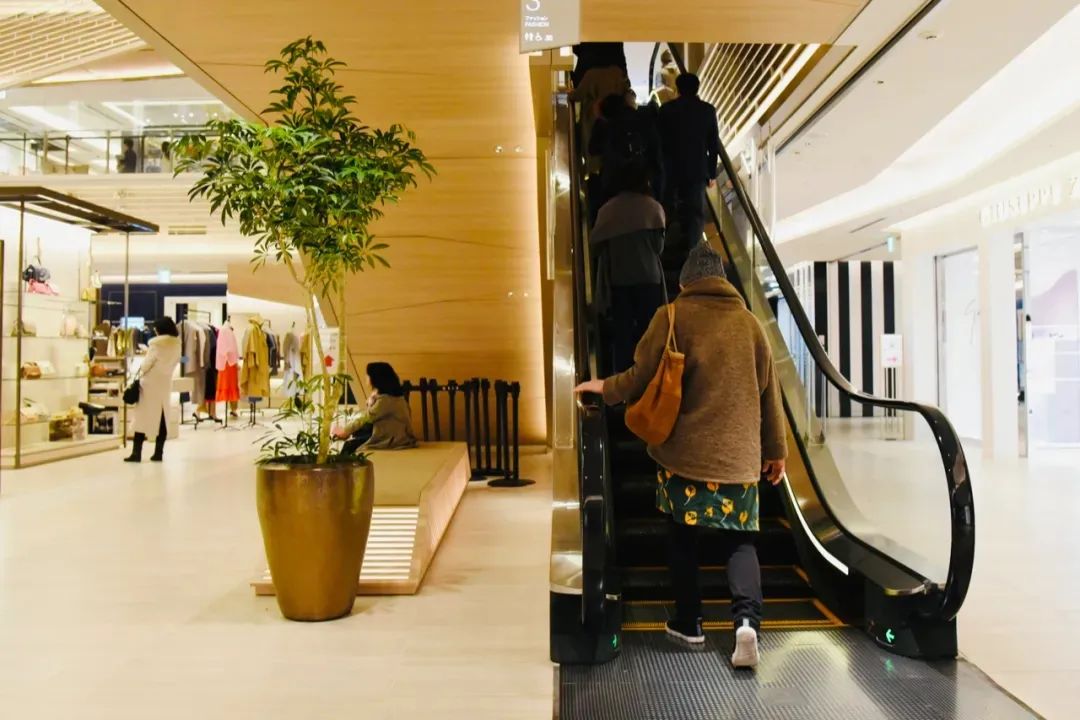 购物中心电梯两边手扶梯陈列 (购物中心顶楼业态规划)