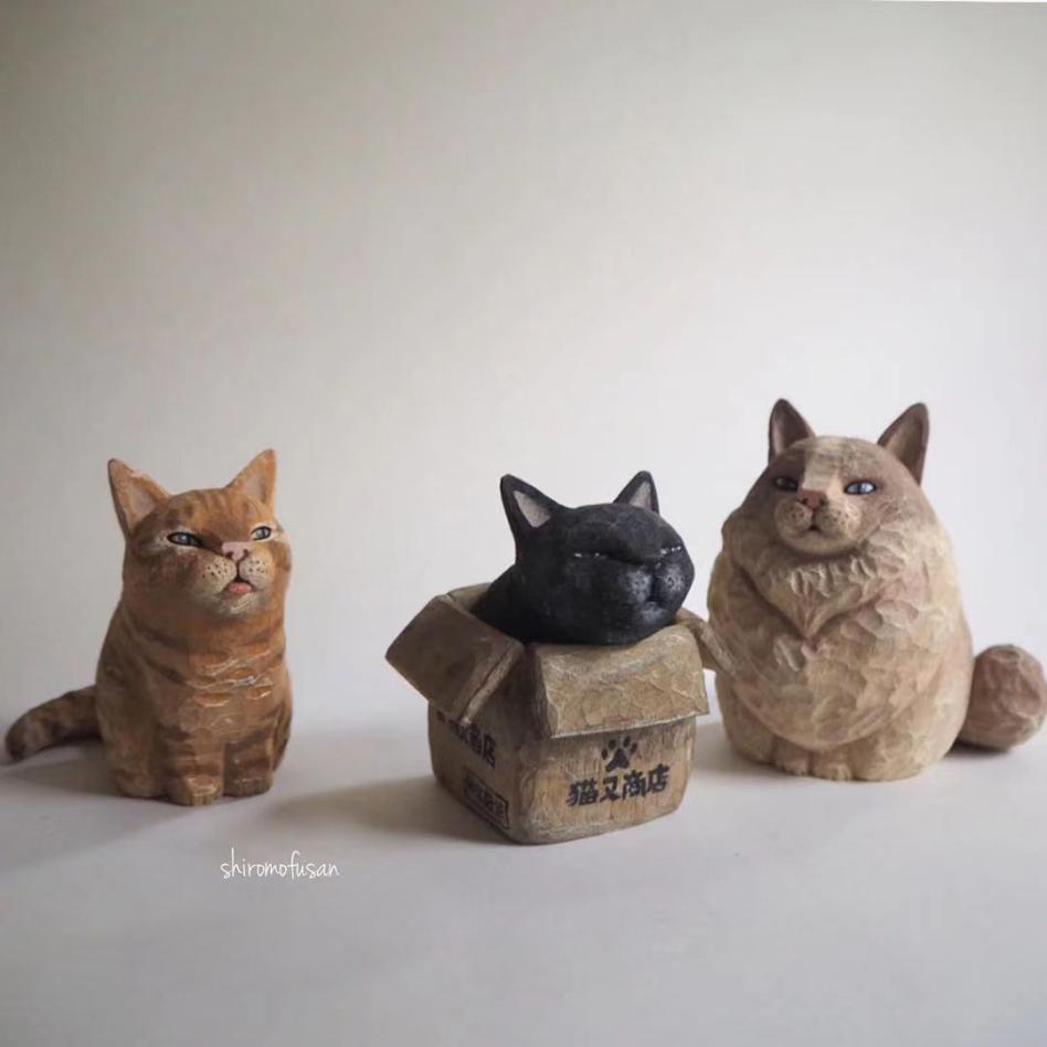 日本艺术家木雕猫,日本木雕猫艺术家