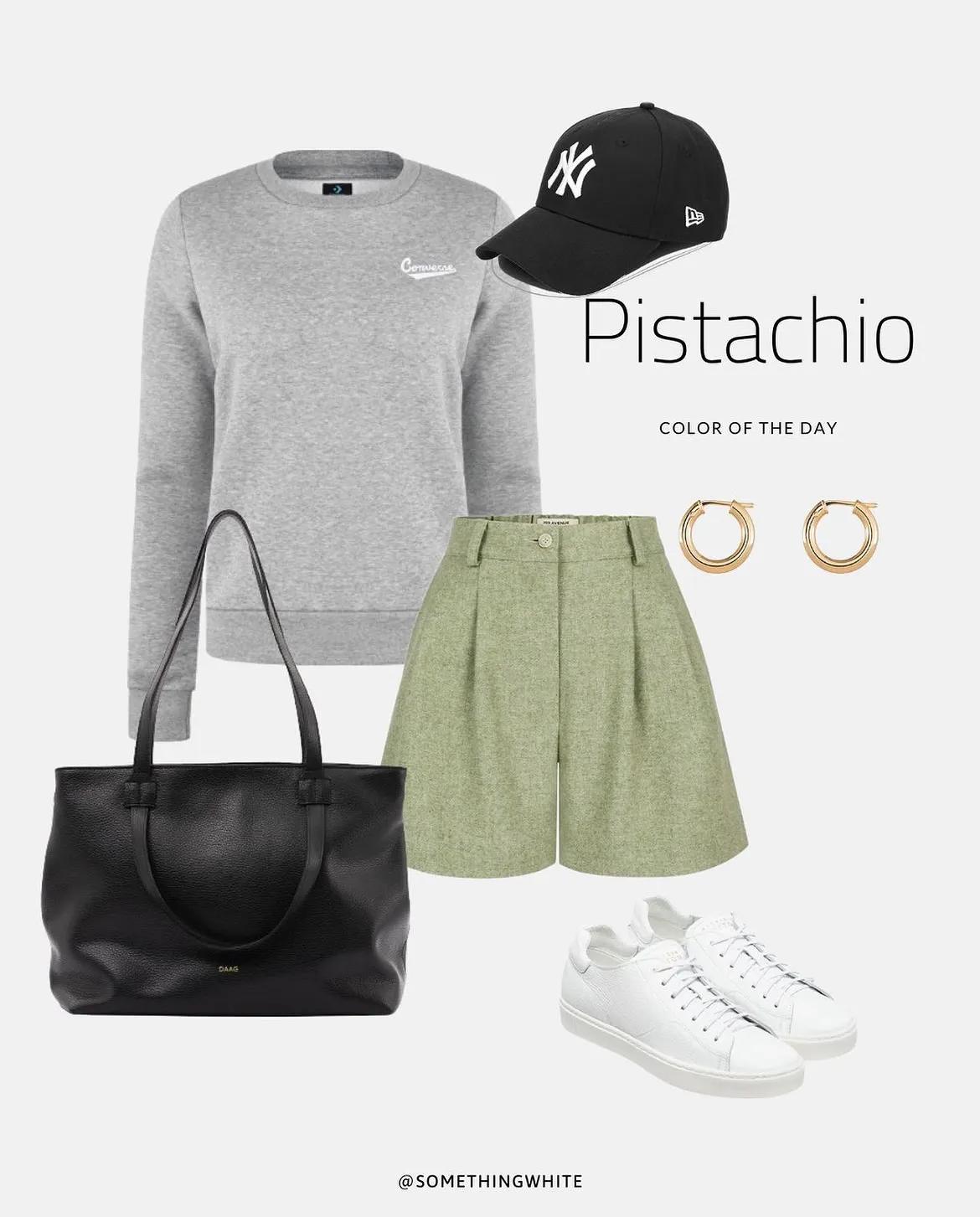 开心果绿颜色的衣服图片,开心果色衣服穿搭