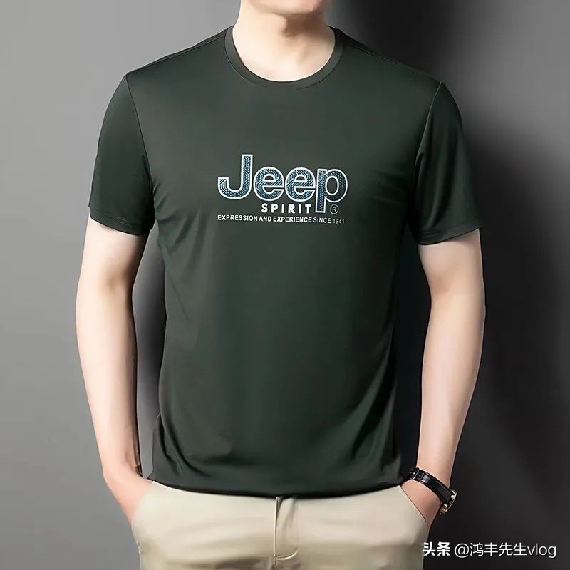 jeep短袖t恤专卖店男装翻领,jeep短袖t恤男纯棉官方正品