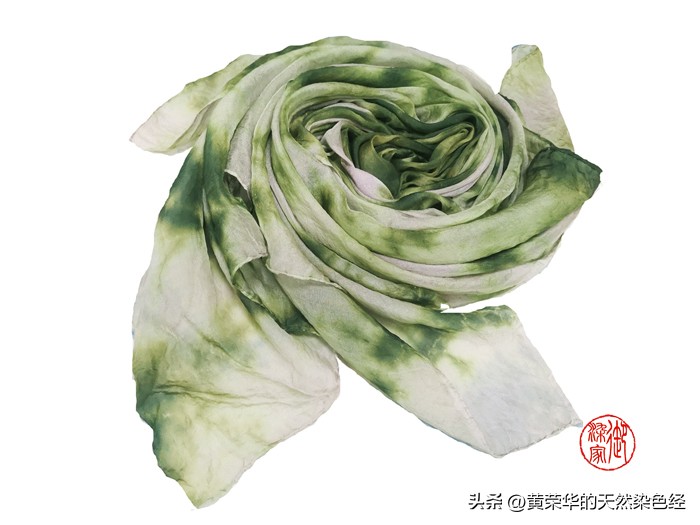 桑蚕丝云染丝巾,水绿云染丝巾
