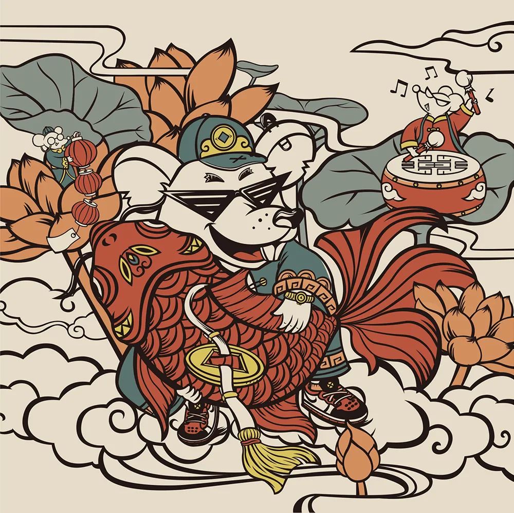 国潮风海报排版,国潮风插画作品介绍