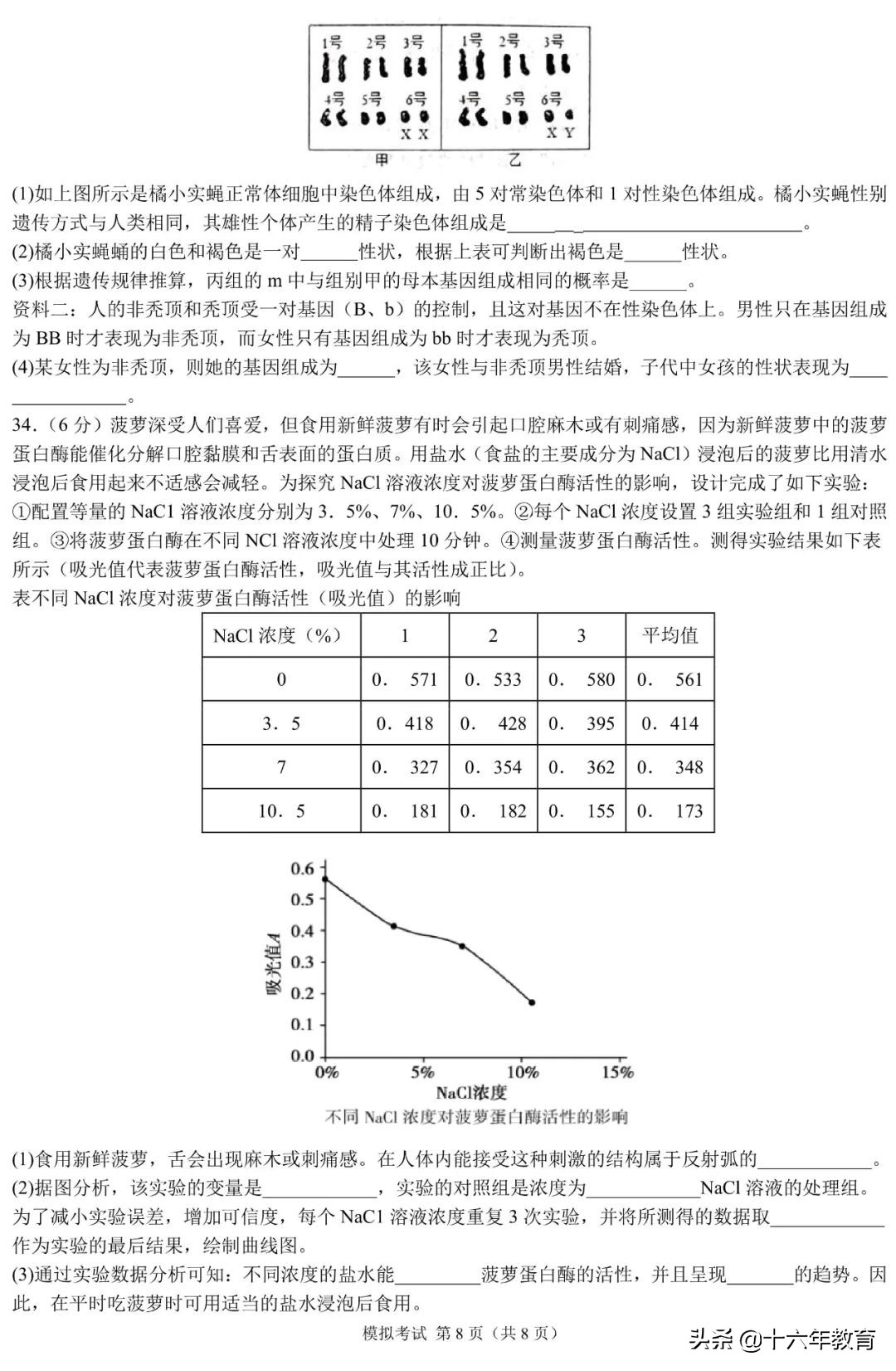 中考押题—2022年福建省中考模拟考试生物试卷及参考答案