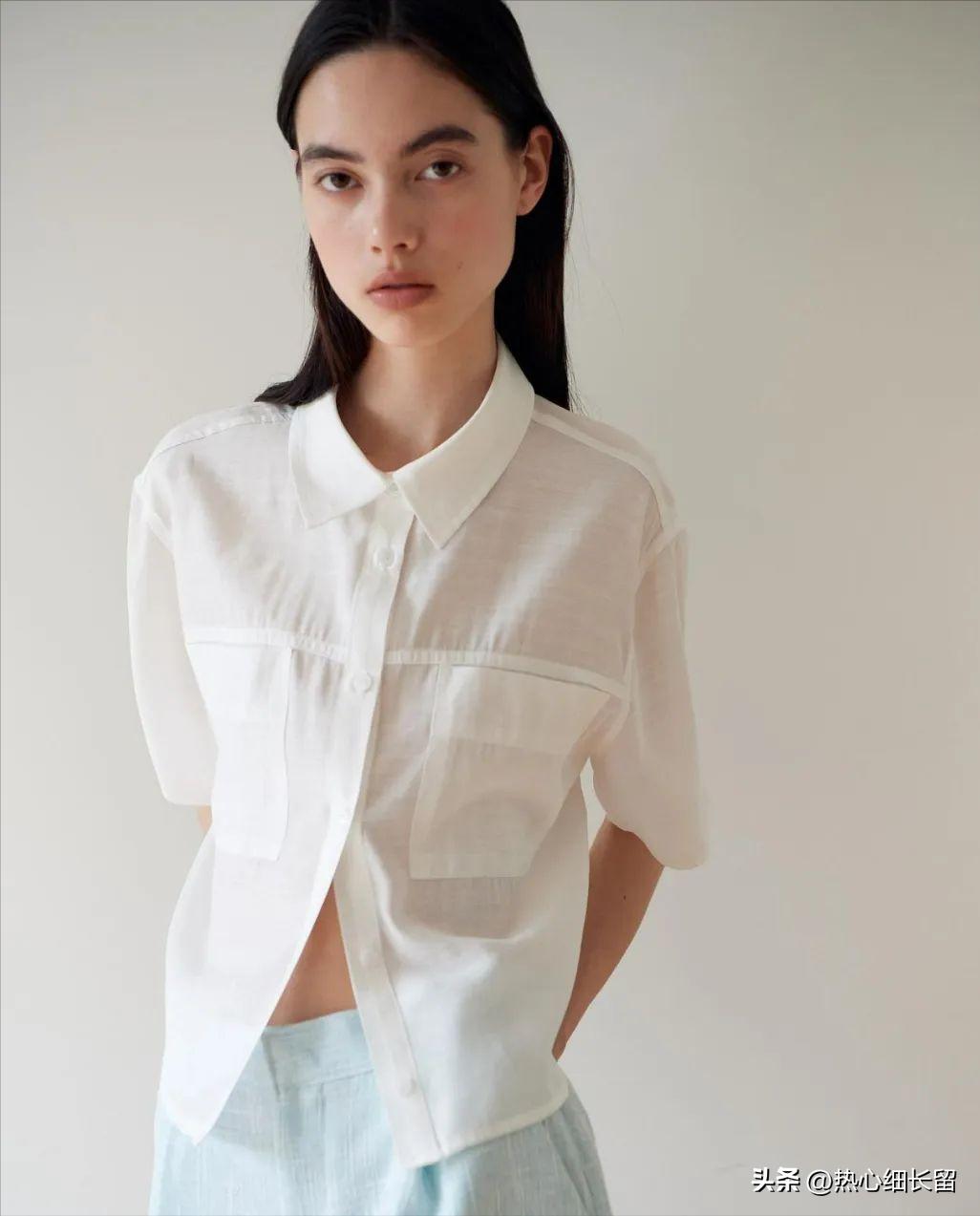 短袖衬衫的基础穿法越简单越时髦,短袖中长款衬衣穿搭技巧