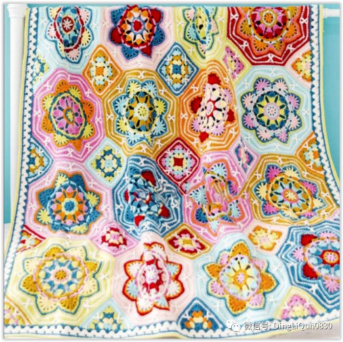 钩针编织教程简单好看毯子,一片式钩针沙发毯图解