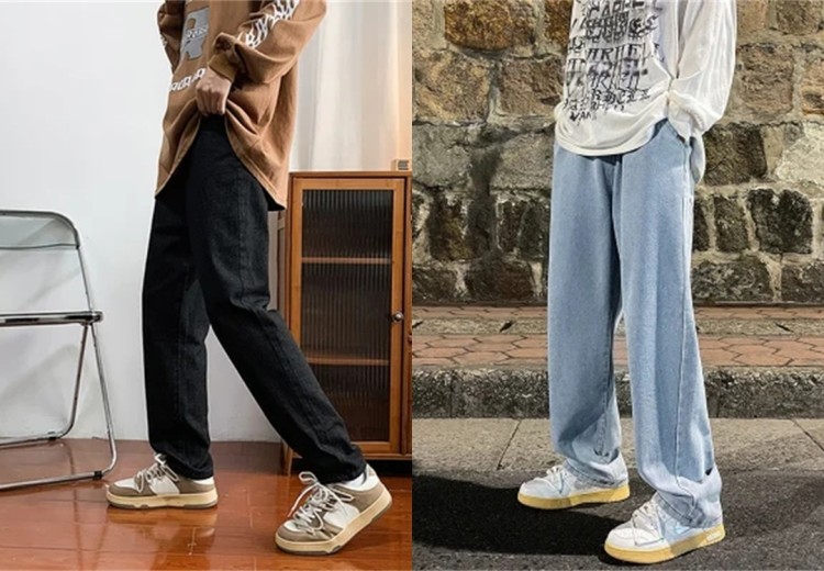 高腰微喇牛仔裤腿粗,胯宽腿粗牛仔裤子推荐