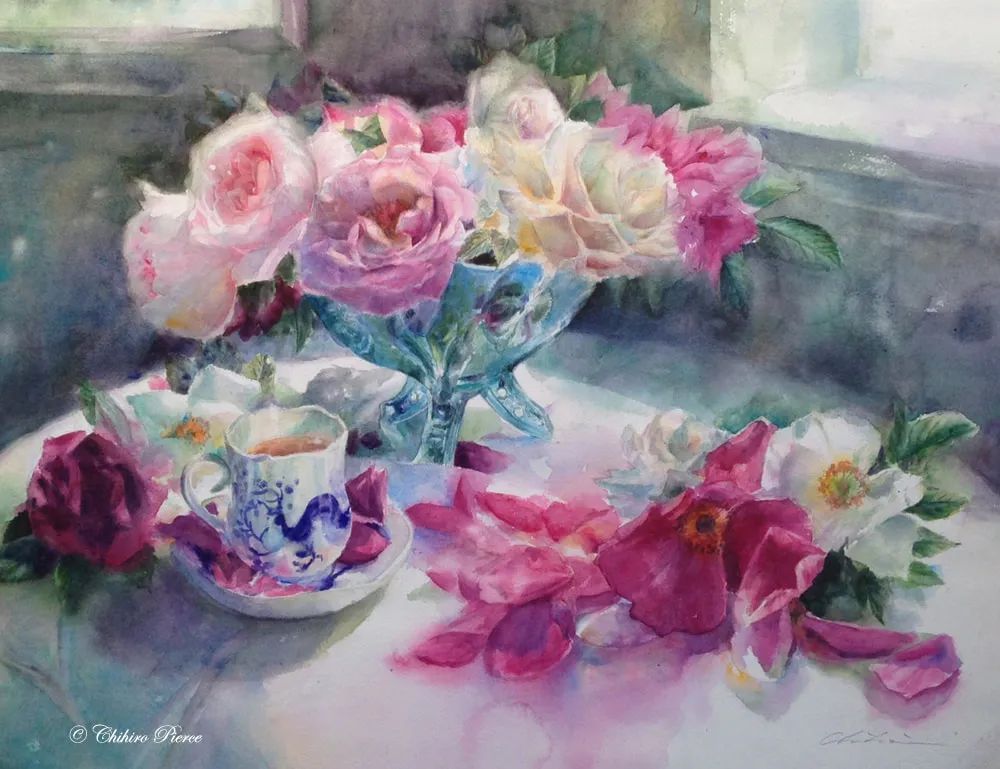 日本美少女工笔画家,日系女画家作品