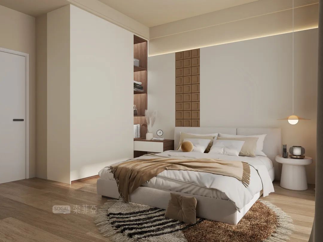 法式原木奶油风书房,奶油原木风格治愈系100平