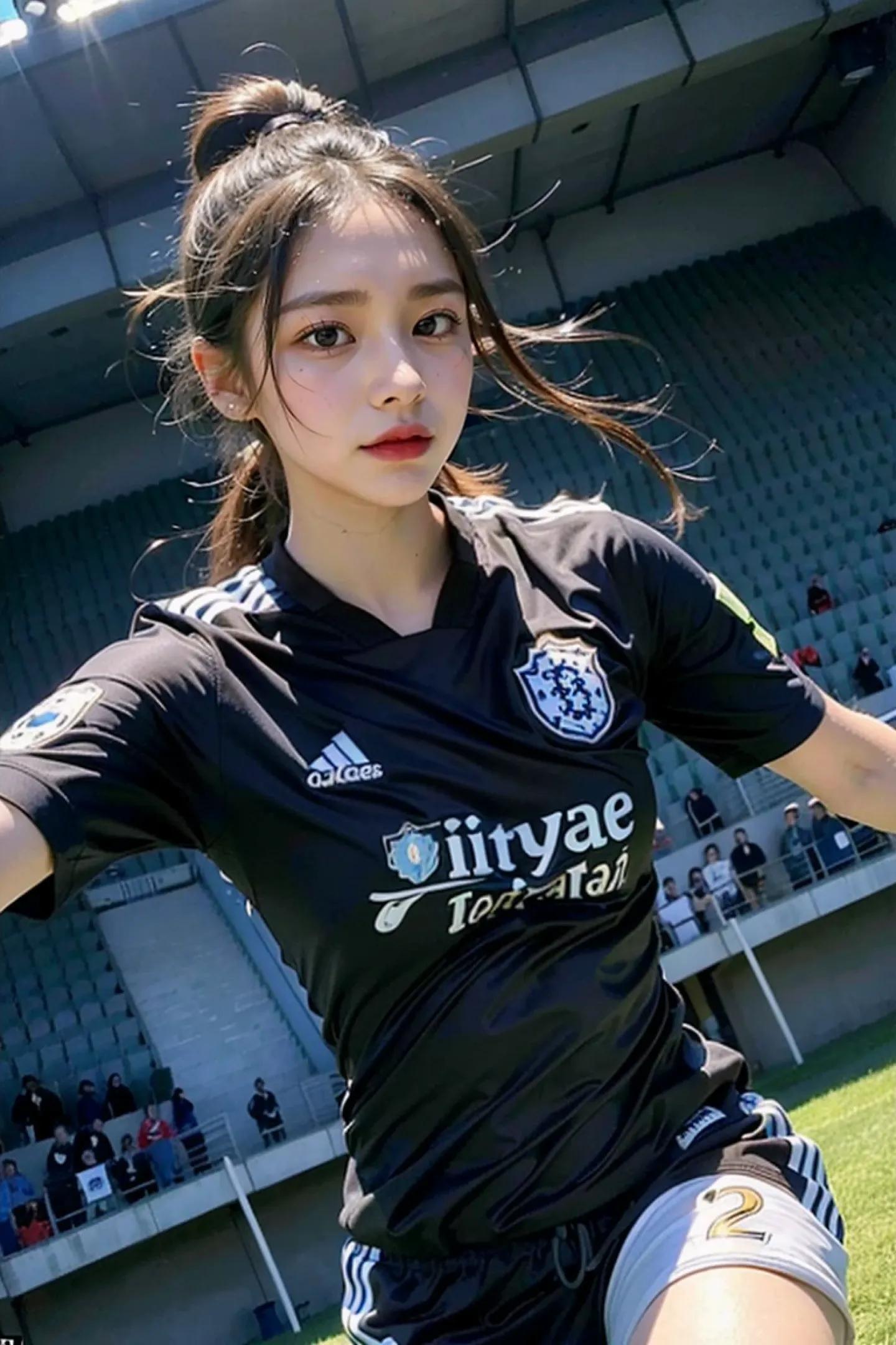 足球场上最美的女孩,足球场上挥洒汗水的少年