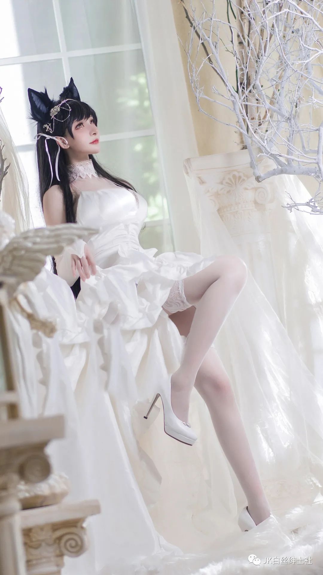 cos：碧蓝航线白色婚纱爱宕犬cos正片@萝莉控