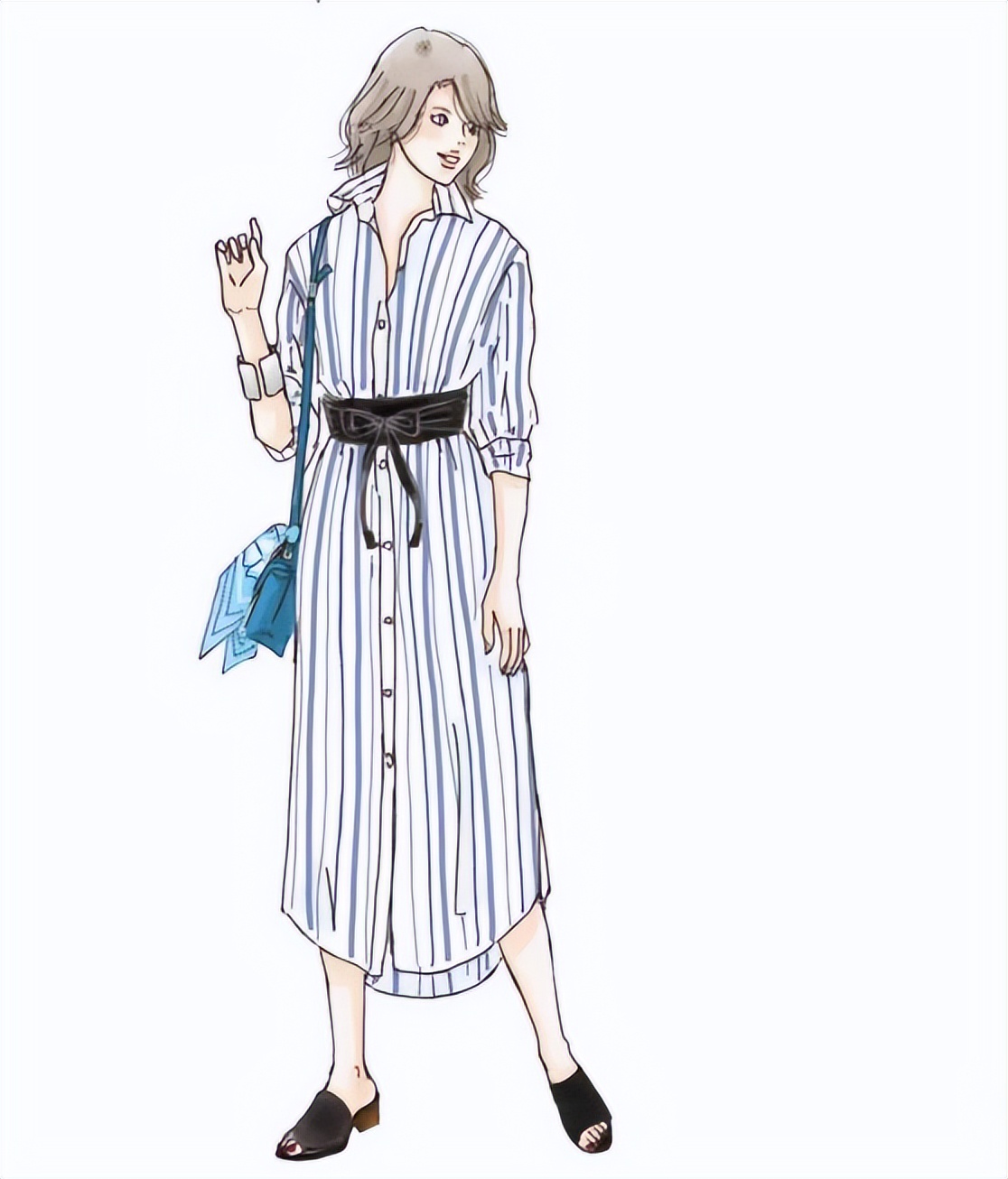 四种不同风格的穿搭手绘,日系手绘风格穿搭
