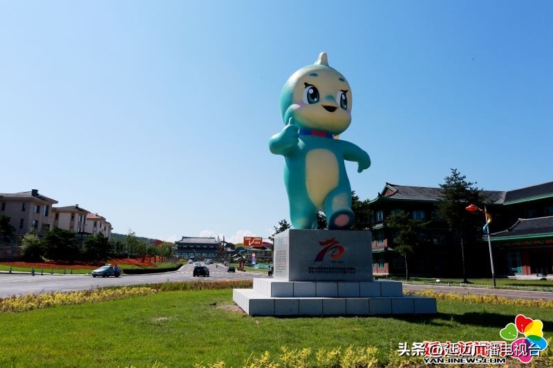 延吉建州,延吉大桥迎州庆70周年灯光