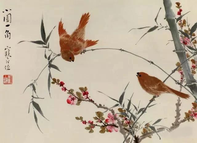 江寒汀写意黑山雀石榴花图,江寒汀写意花鸟千峰竞秀原作尺寸
