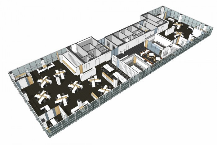 开放式员工办公区,员工高效办公区