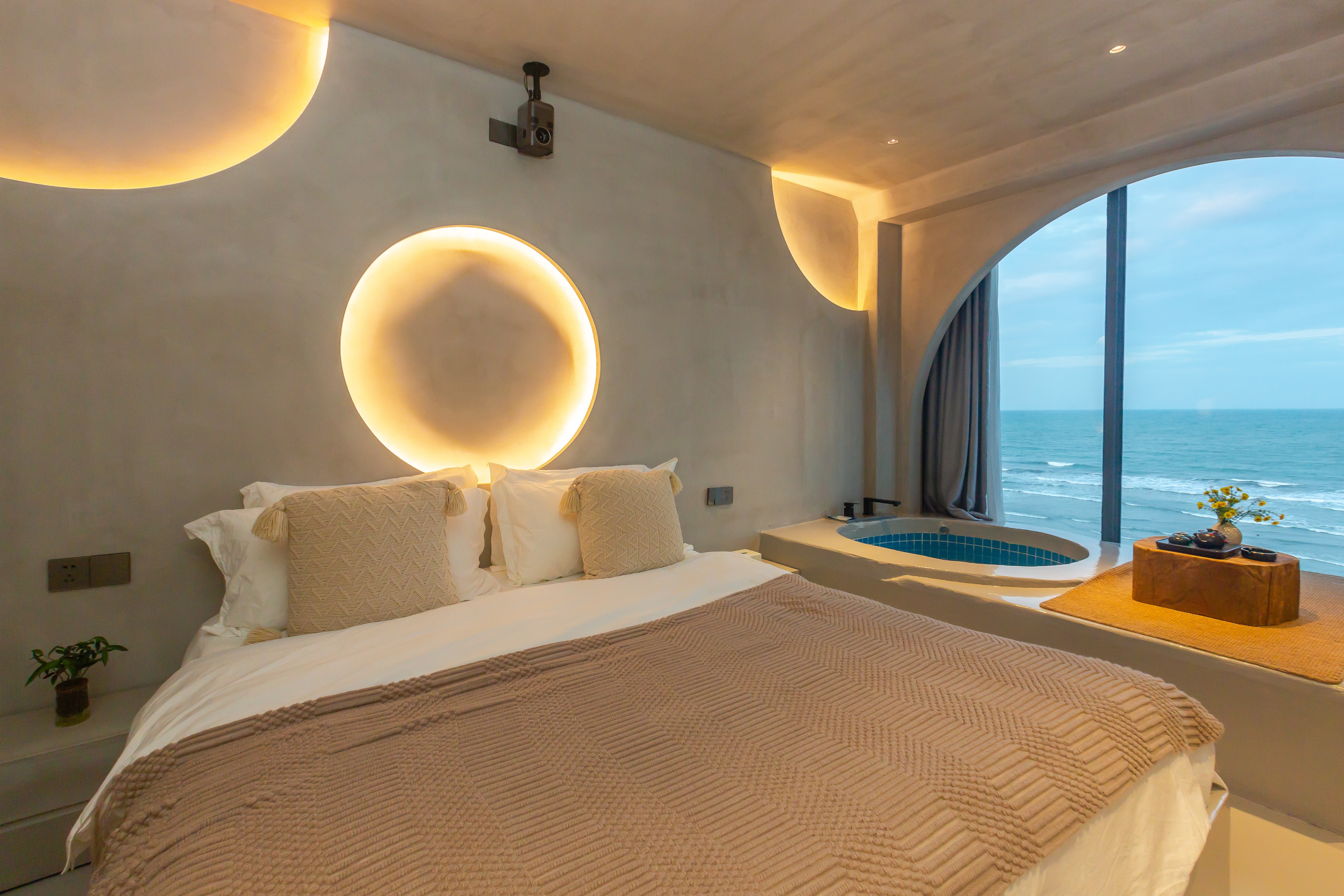 双月湾带私家泡池的温泉酒店,双月湾海景带泡池客栈推荐