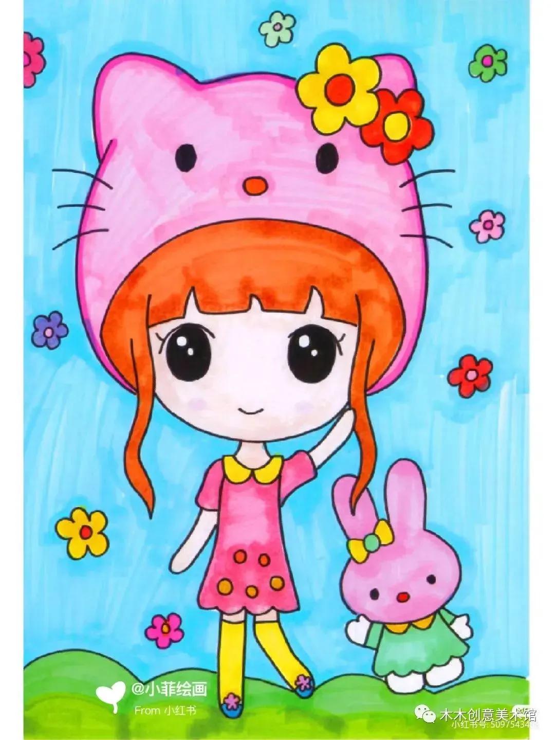 马克笔画儿童画简单好看,儿童马克笔画画简单又好看图片