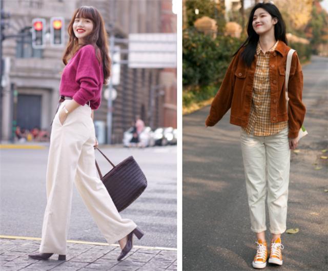 时尚小白裤夏季搭配更显瘦,小白裤窄版显瘦