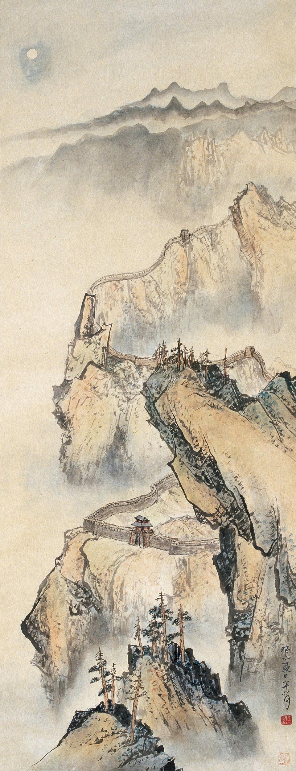 万里长城的作品,最经典的万里长城山水画霸气