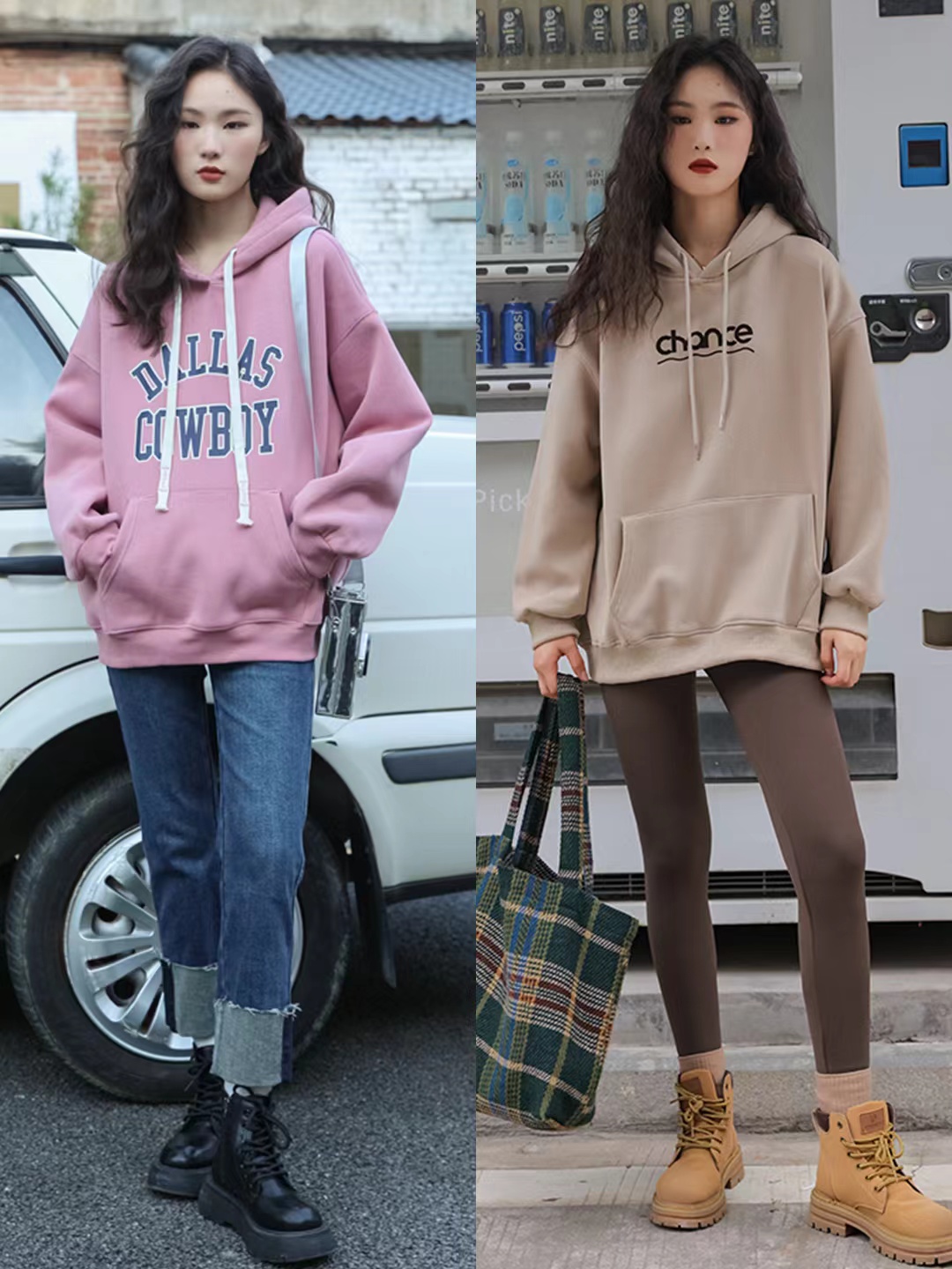 春天长款卫衣怎么搭配才好看,早春卫衣的时髦穿搭你有get吗