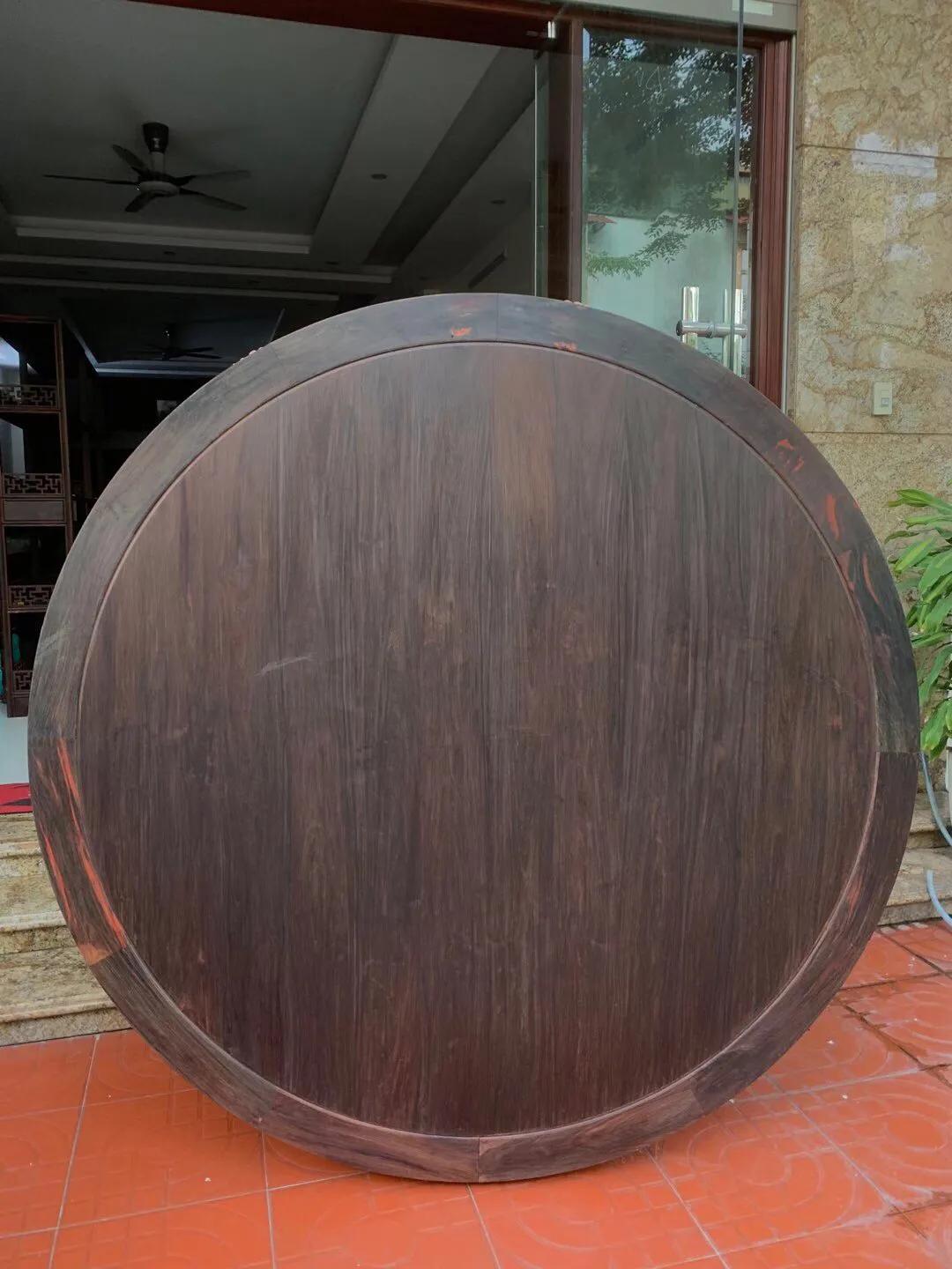 大红酸枝交趾黄檀圆桌图片,浦寨大红酸枝交趾黄檀明式餐桌