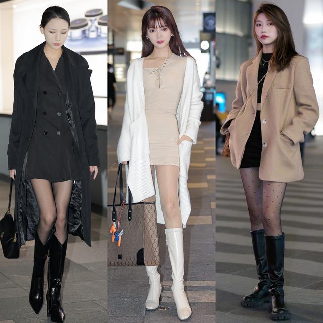长大衣配短裙还是长裙,长呢子大衣搭配短裙