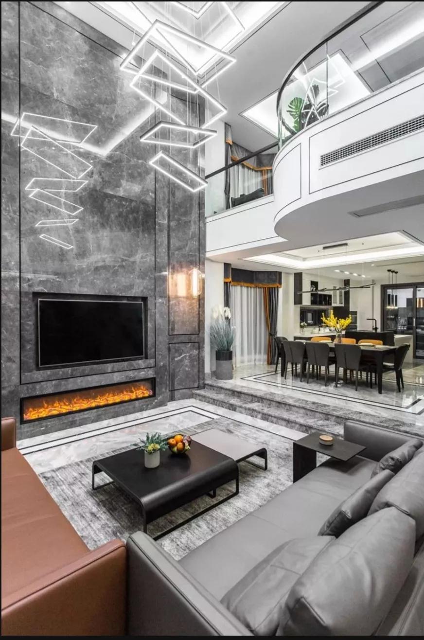 美式风格装修挑高客厅,客厅挑高5米怎么设计