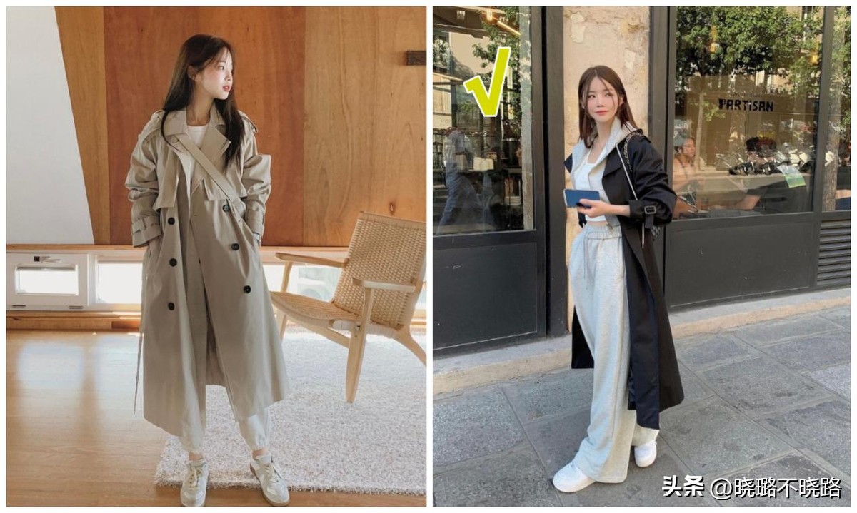 米白色风衣搭配黑色半筒靴子,风衣怎么搭配靴子好看