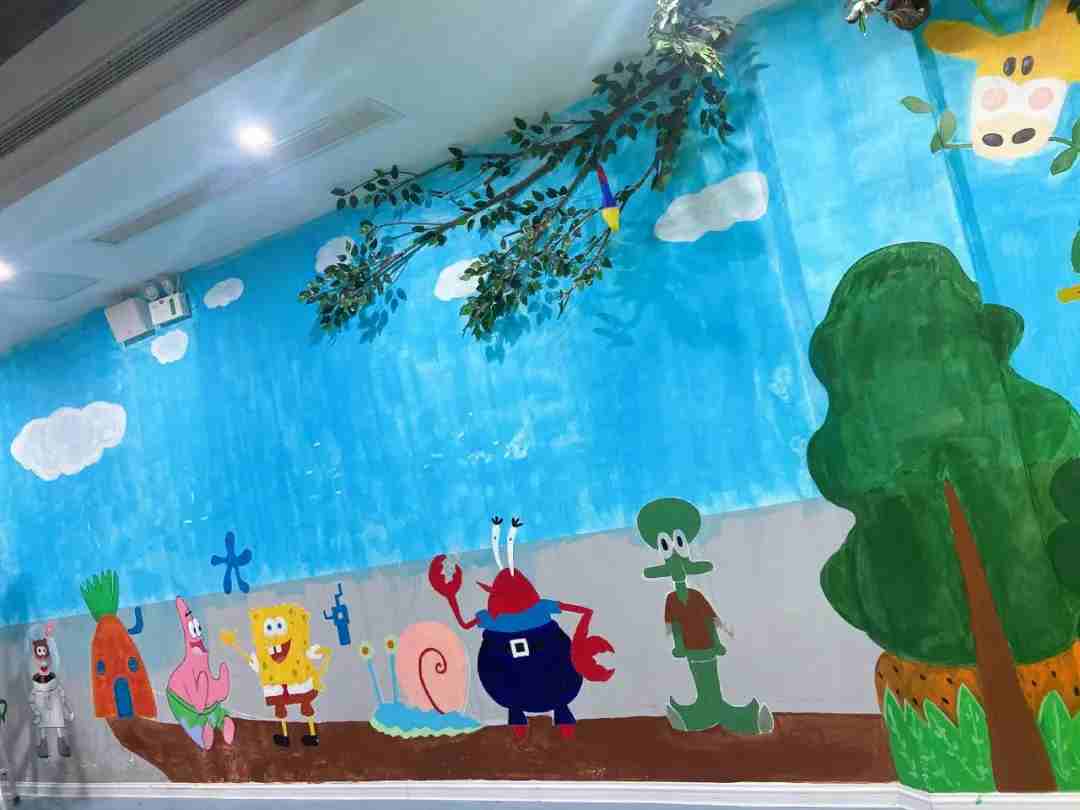 彩绘墙面图片幼儿,幼儿园简单大气的室外墙面彩绘