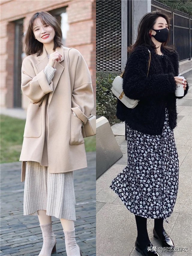 开春穿搭女连衣裙大码,文艺风连衣裙搭配打底裤