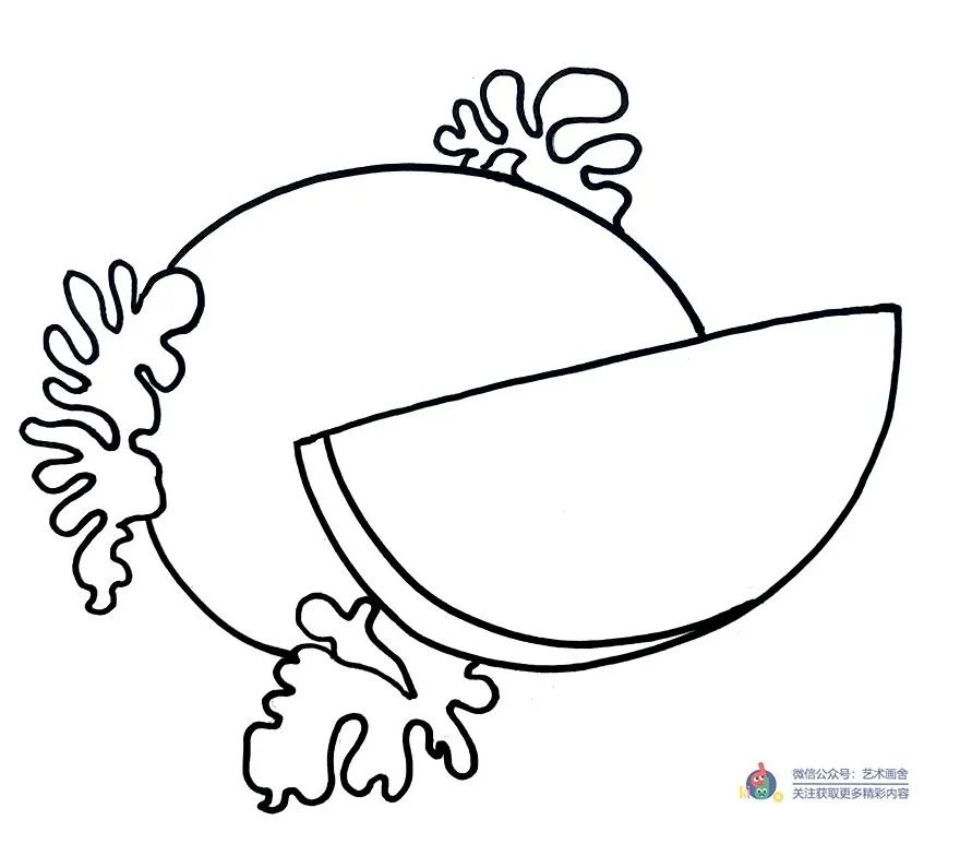 创意儿童画西瓜的画法,儿童画创意画夏天的西瓜和扇子