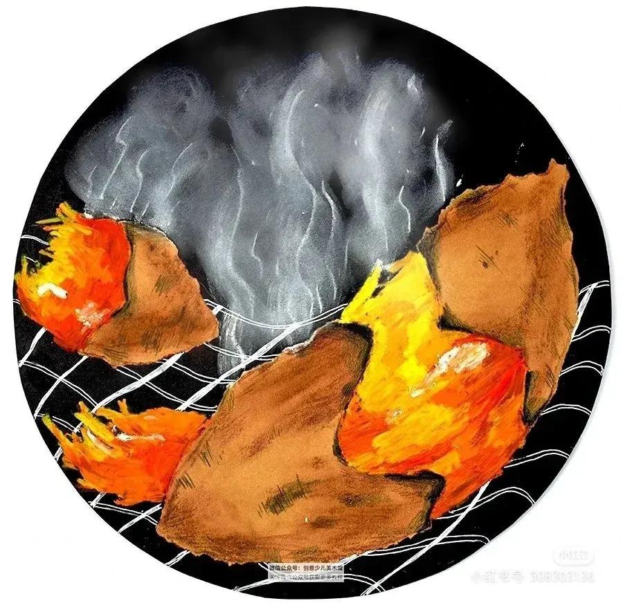 冬天吃的10种美食绘画,餐饮海报创意儿童绘画启蒙