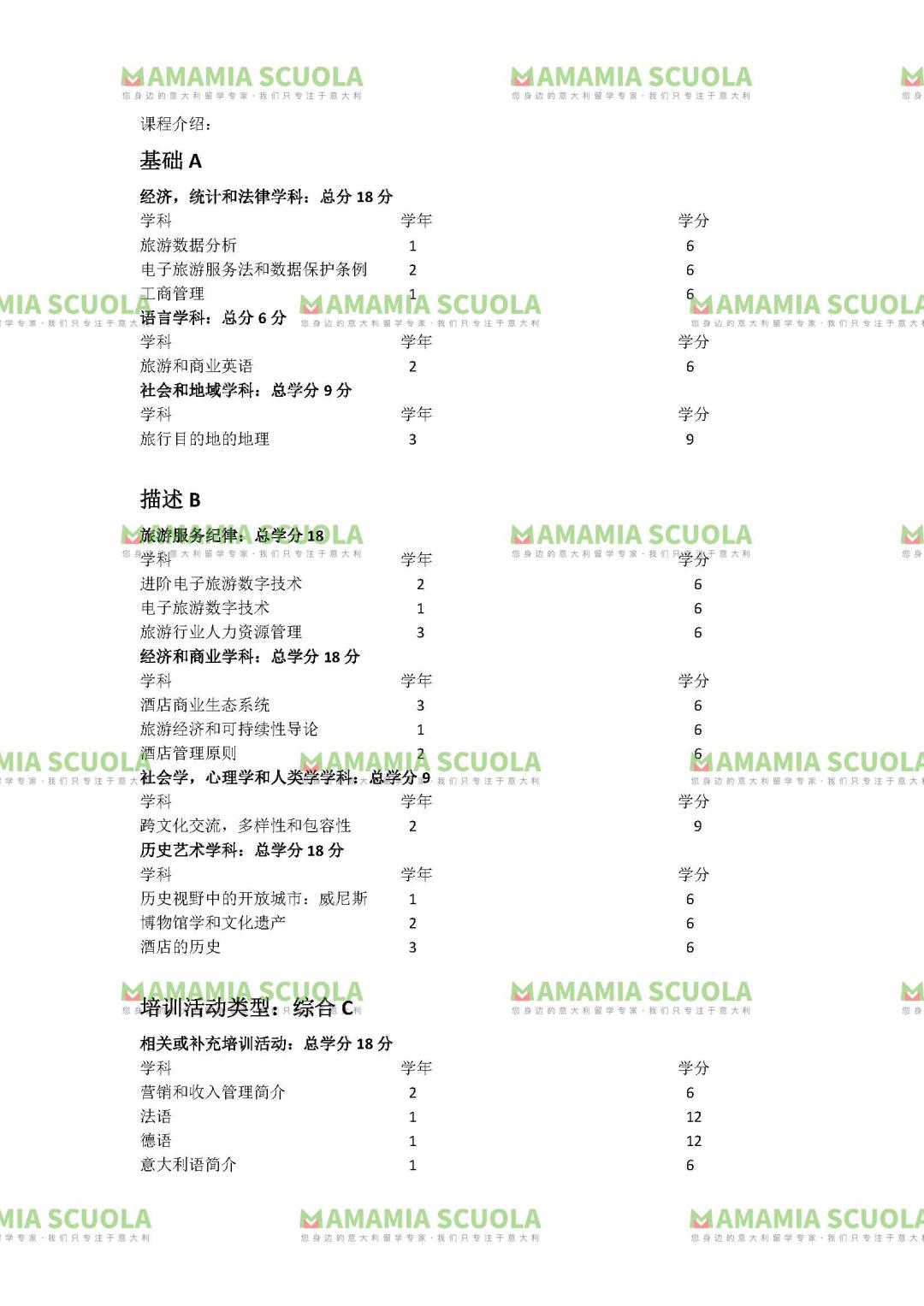威尼斯大学,酒店创新和电子旅游