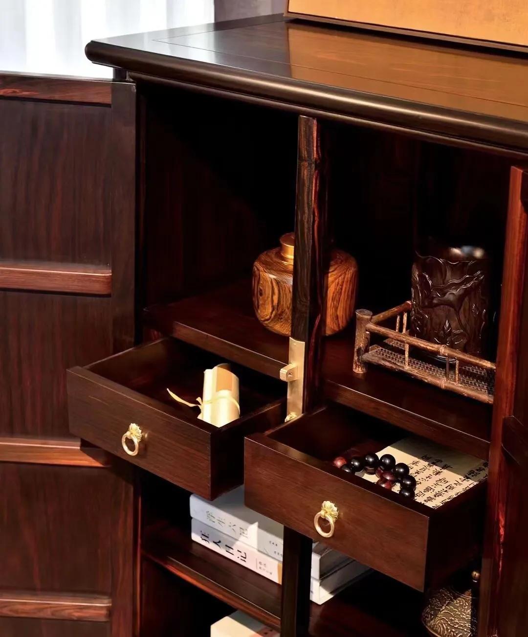 大红酸枝双层圆角柜,大红酸枝圆角柜价格