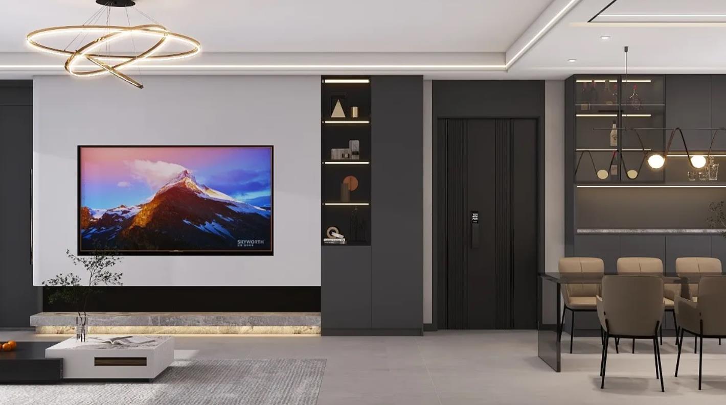 家装风格效果图大全轻奢110平,轻奢风格家装餐厅平面图